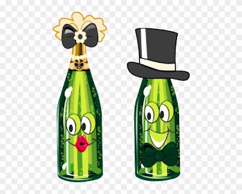 Wedding Clip Art Images On A Transparent Background - Cartoon Champagne Bottle