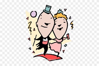 Wedding Clipart Of A Married Couple Celebrating - Wedding Anniversary Clip Art Templates