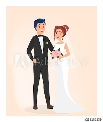 Wedding couple on the photo for memory