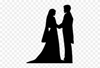 Wedding Couple Outline Cut Out Png Png Images - Marriage Silhouette