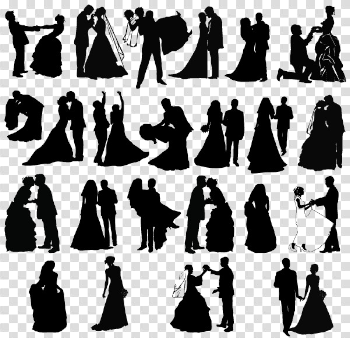 Wedding Couple Silhouette PNG Pic