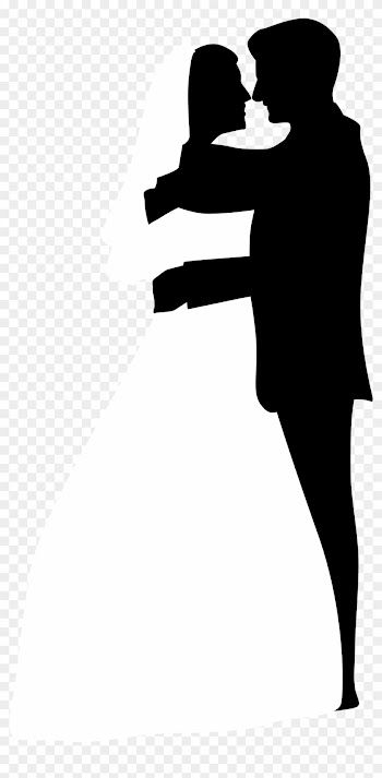 Wedding Couple Silhouettes Clip Art - Couple Clipart Transparent