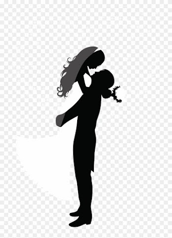 Wedding Couple Silhouettes Png Clip Art - Vector Marriage