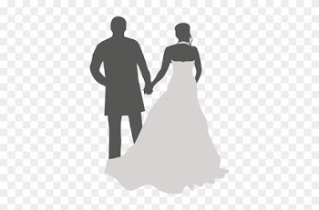 Wedding Couple Walking Back Silhouette - Silueta De Parejas Caminando