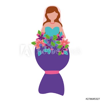wedding day bride with bouquet flowers