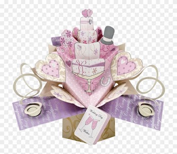 Wedding Day Pop-up Card - Wedding Cake Pop Up Card