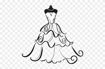 Wedding Dress Bride Clip Art - Wedding Dress Clipart