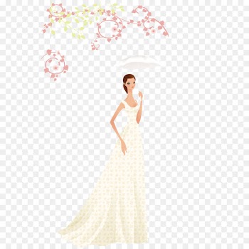 Wedding dress Bride Euclidean vector Wedding photography - The bride who plays the umbrella 