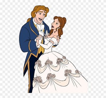 Wedding Dress Clipart Belle - Prince Adam And Belle Wedding