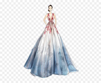 Wedding dress Drawing Fashion Sketch - Girls dress 