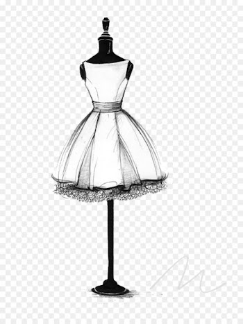 Wedding dress Drawing Gown Sketch - Little black dress 