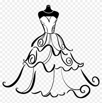 Wedding Dress Gown Bride Clip Art - Clip Art Wedding Dress