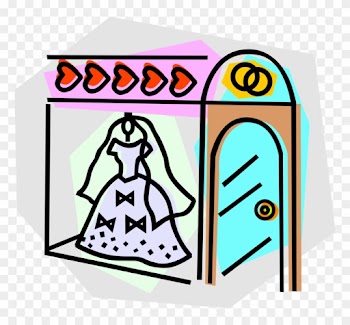 Wedding Dress Hanging In A Store Royalty Free Vector - Wedding Dress Hanging In A Store Royalty Free Vector