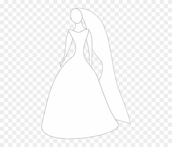 Wedding Dress Outline - Bride Silhouette Clip Art