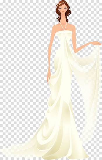 Wedding dress Satin Cocktail dress shoot Bride, bride wearing a white wedding dress transparent background PNG clipart