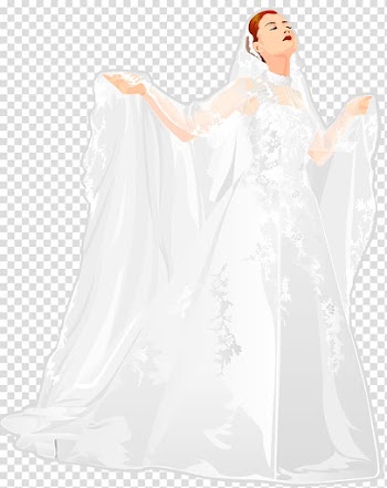 Wedding dress Shoulder White Bride Sleeve, Hand-painted wedding,veil transparent background PNG clipart