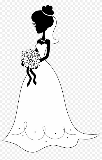 Wedding Dress Silhouette Png Woman - White Bride Silhouette Png