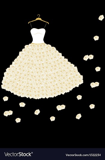 Wedding dress vector image