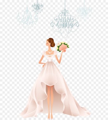 Wedding dress Wedding dress Bride - Waved flowers beautiful bride vector material 
