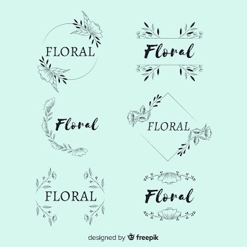 Wedding florist logo templates collection Free Vector