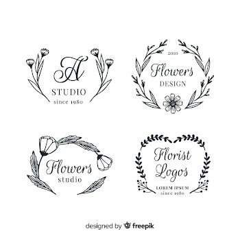 Wedding florist logo templates collection Free Vector