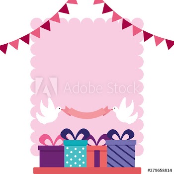 wedding gift boxes on table pennant pigeons ribbon