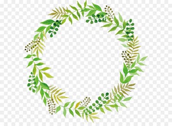 Wedding Green - Leaves Floral Border 