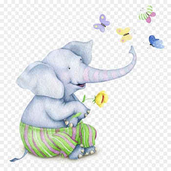 Wedding invitation African elephant Christmas Clip art - Painted elephant 