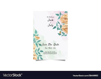 wedding invitation and menu template water color h
