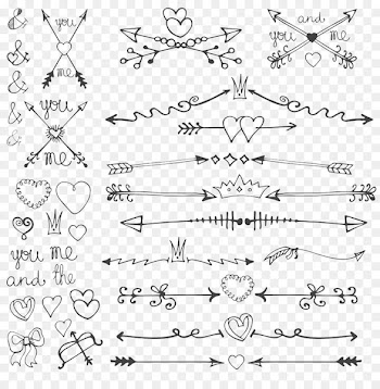Wedding invitation Arrow Drawing Valentines Day - Vector arrow 