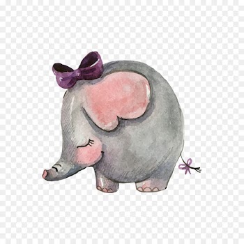 Wedding invitation Asian elephant Mothers Day - Drawing baby elephant 