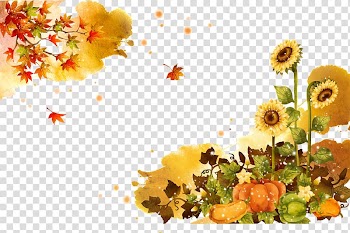 Wedding invitation Autumn, sunflower transparent background PNG clipart
