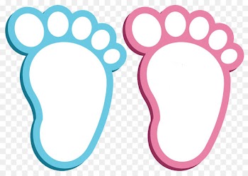 Wedding invitation Baby shower Stock photography Clip art - Blue pink cartoon footprints pattern 