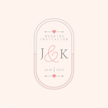 Wedding invitation badge design vector | Free stock vector - 524358