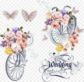 Wedding invitation Bicycle Flower - bicycle 
