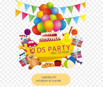 Wedding invitation Birthday cake Party Balloon - Color cute kids party 