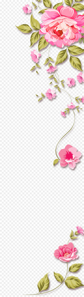 Wedding invitation Birthday Convite Greeting card - Painted bright flowers leaves petals 