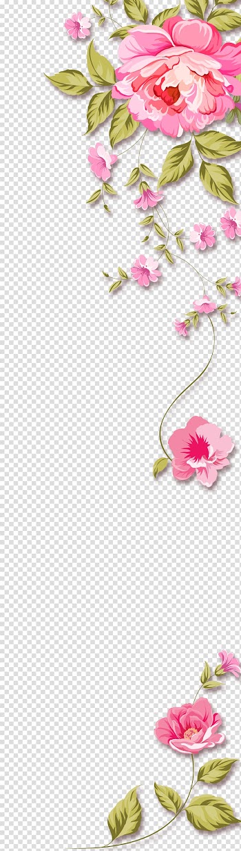 Wedding invitation Birthday Convite Greeting card, Painted bright flowers leaves petals, pink petaled flowers illustration transparent background PNG clipart