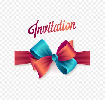 Wedding invitation Birthday Party Microsoft PowerPoint - Invitation red and blue ribbons 
