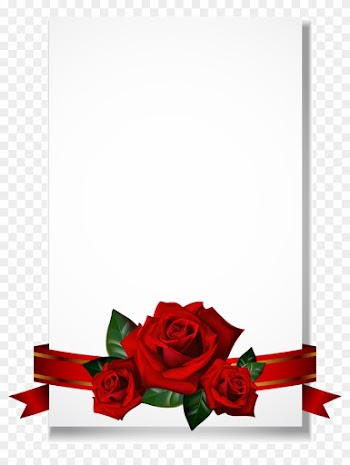 Wedding Invitation Borders And Frames Greeting &amp; Note - Red Roses Png Frames