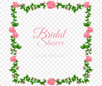 Wedding invitation Bridal shower - Rose border bridal shower invitation poster vector 