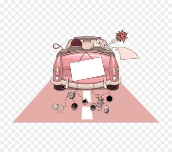Wedding invitation Bride Cartoon Illustration - marry,Wedding car 