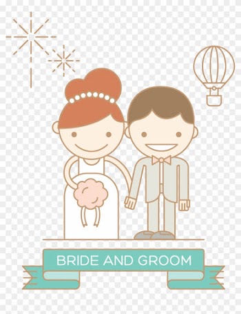 Wedding Invitation Bride Illustration - Groom Navy Wedding Vector