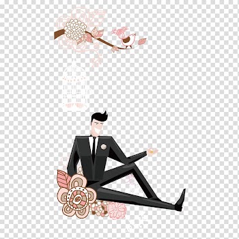 Wedding invitation Bride, Tree flower groom transparent background PNG clipart