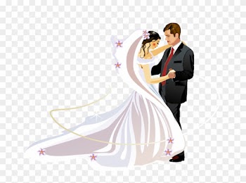 Wedding Invitation Bridegroom Clip Art - Groom And Bride Vector
