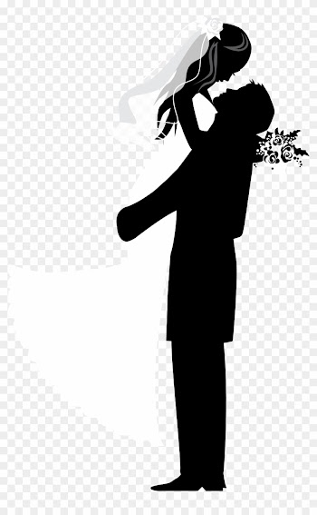 Wedding Invitation Bridegroom Clip Art - Silhouette-hochzeits-paare Karte