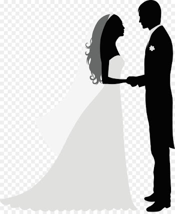 Wedding invitation Bridegroom - Decorated bride and groom 
