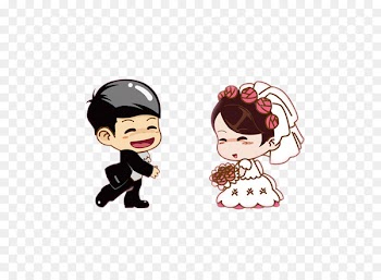 Wedding invitation Bridegroom Marriage Cartoon - Cartoon wedding characters 
