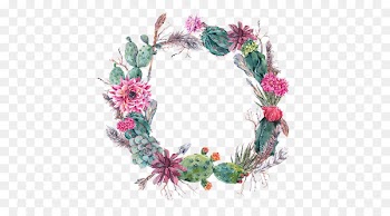 Wedding invitation Cactaceae Flower Succulent plant Wreath - watercolor cactus 