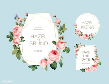 Wedding invitation card decorated with roses .. | Free stock vector - 543315